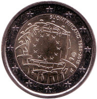 Монета 2 евро. 2015 год, Финляндия. 30 лет Флагу Европы. Монета 2 евро. 2015 год, Финляндия. 30 лет Флагу Европы.