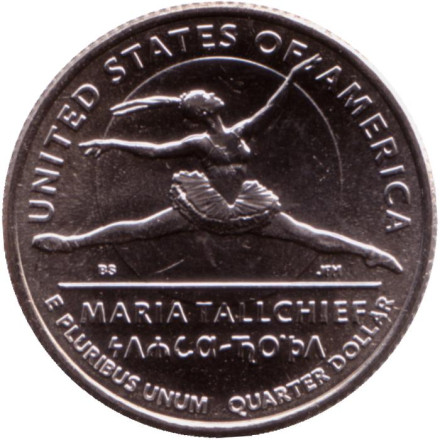 Монета 25 центов. 2023 год (D), США. Мария Толчиф. Серия "Американские женщины".