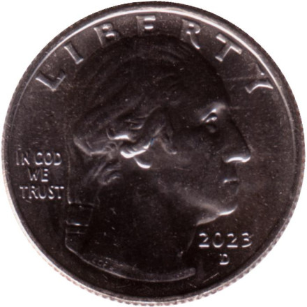 Монета 25 центов. 2023 год (D), США. Мария Толчиф. Серия "Американские женщины". Монета 25 центов. 2023 год (D), США. Мария Толчиф. Серия "Американские женщины".