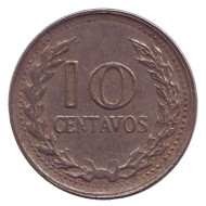 Монета 10 сентаво. 1975 год, Колумбия. Монета 10 сентаво. 1975 год, Колумбия.