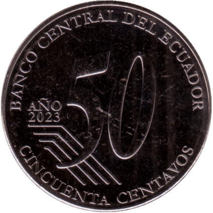 Монета 50 сентаво. 2023 год, Эквадор. Матильда Идальго. Монета 50 сентаво. 2023 год, Эквадор. Матильда Идальго.
