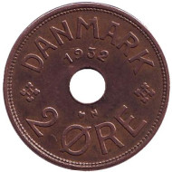 Монета 2 эре. 1932 год, Дания.