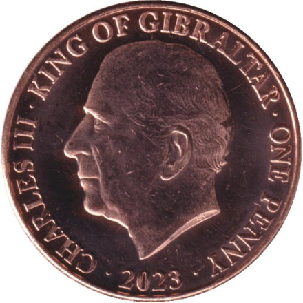 Монета 1 пенни. 2023 год, Гибралтар. Монета 1 пенни. 2023 год, Гибралтар.