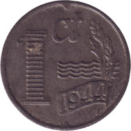 Монета 1 цент. 1944 год, Нидерланды. Монета 1 цент. 1944 год, Нидерланды.