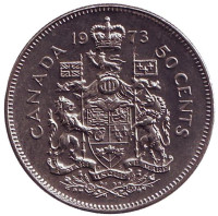 Монета 50 центов. 1973 год, Канада.