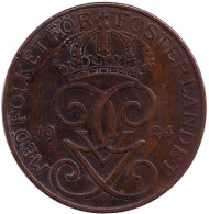 Монета 5 эре. 1924 год, Швеция. Монета 5 эре. 1924 год, Швеция.