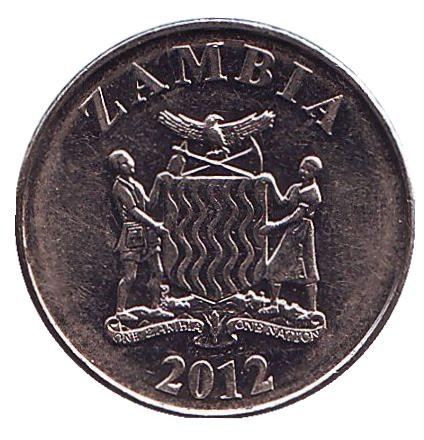 Монета 5 нгве. 2012 год, Замбия. Замбезийская вдовушка.