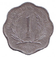 Монета 1 цент. 1998 год, Восточно-Карибские государства. Монета 1 цент. 1998 год, Восточно-Карибские государства.