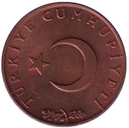 Монета 10 курушей. 1973 год, Турция. Стебли овса. Монета 10 курушей. 1973 год, Турция. Стебли овса.