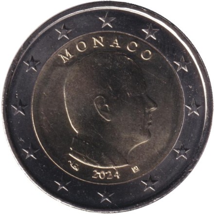 Монета 2 евро. 2024 год, Монако.
