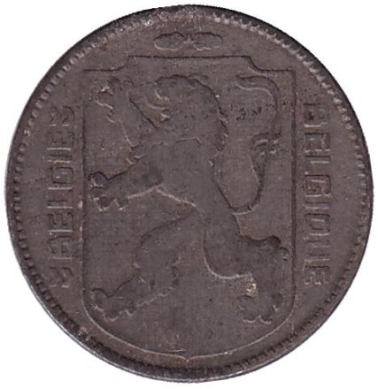 Монета 1 франк. 1946 год, Бельгия. 