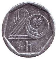 Монета 20 геллеров. 1997 год, Чехия. Монета 20 геллеров. 1997 год, Чехия.