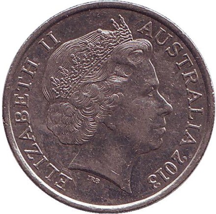 Монета 10 центов. 2013 год, Австралия. Лирохвост.