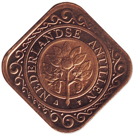 Монета 50 центов. 2011 год, Нидерландские Антильские острова. BU.