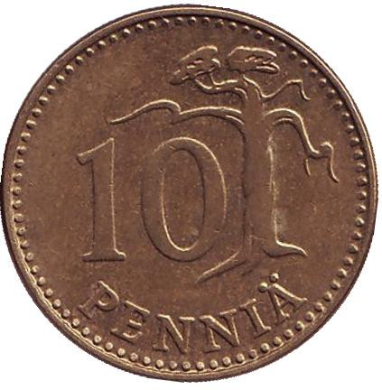 Монета 10 пенни. 1978 год, Финляндия.