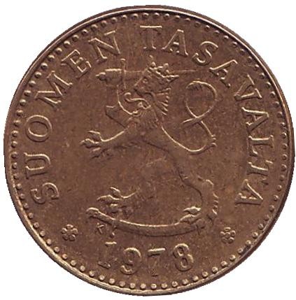 Монета 10 пенни. 1978 год, Финляндия.