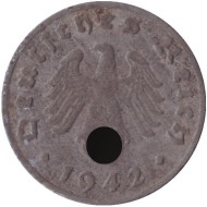 Монета 1 рейхспфенниг. 1942 год, Германия (Третий Рейх). (G). Монета 1 рейхспфенниг. 1942 год, Германия (Третий Рейх). (G).
