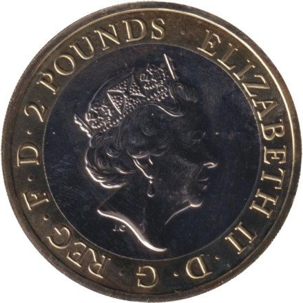 Монета 2 фунта. 2020 год, Великобритания. 75 лет Дню Победы в Европе.