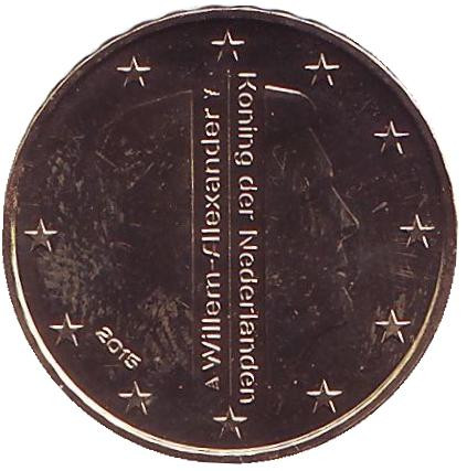 Монета 10 евроцентов. 2015 год, Нидерланды.