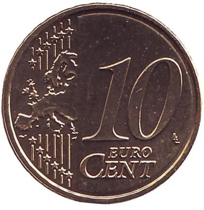 Монета 10 евроцентов. 2015 год, Нидерланды.