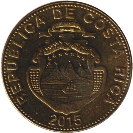 Монета 500 колонов. 2015 год, Коста-Рика.