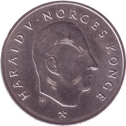 Монета 5 крон. 1992 год, Норвегия. Монета 5 крон. 1992 год, Норвегия.