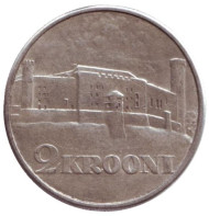 Монета 2 кроны, 1930 год, Эстония. Замок Тоомпеа (Toompea) в Таллине.