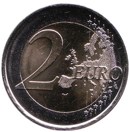 Монета 2 евро. 2018 год, Испания. 50 лет со дня рождения короля Филиппа VI. Монета 2 евро. 2018 год, Испания. 50 лет со дня рождения короля Филиппа VI.