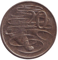Монета 20 центов. 2008 год, Австралия. Утконос. Монета 20 центов. 2008 год, Австралия. Утконос.