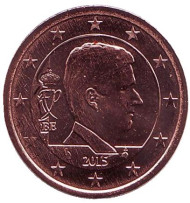 Монета 2 цента. 2015 год, Бельгия. Монета 2 цента. 2015 год, Бельгия.