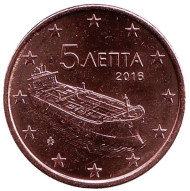 Монета 5 центов. 2016 год, Греция. Монета 5 центов. 2016 год, Греция.