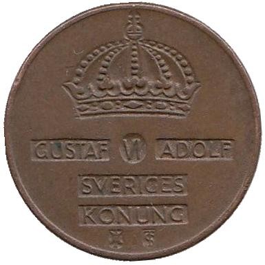 Монета 1 эре. 1954 год, Швеция. Монета 1 эре. 1954 год, Швеция.