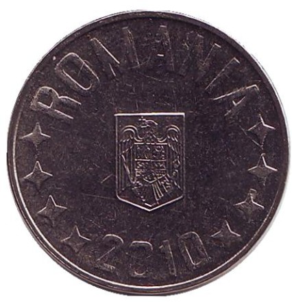 Монета 10 бани. 2010 год, Румыния. UNC. Монета 10 бани. 2010 год, Румыния. UNC.