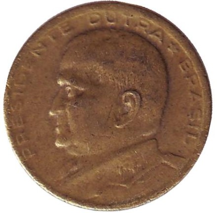 Монета 50 сентаво. 1953 год, Бразилия.