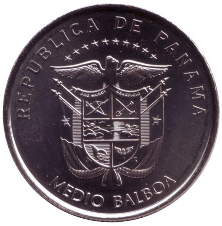 Монета 1/2 бальбоа. 2018 год, Панама. Монастырь Сан-Франциско. Панама-Вьехо. Монета 1/2 бальбоа. 2018 год, Панама. Монастырь Сан-Франциско. Панама-Вьехо.