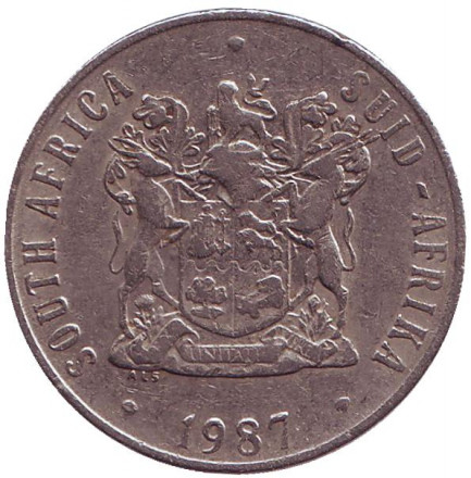 Монета 50 центов. 1987 год, ЮАР. Цветы.