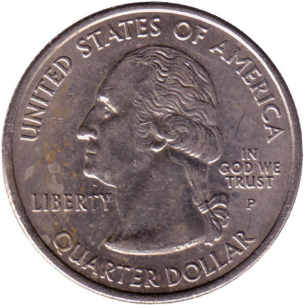 Монета 25 центов (P). 2006 год, США. Южная Дакота. Штат № 40. Монета 25 центов (P). 2006 год, США. Южная Дакота. Штат № 40.