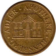 Жетон для аптечного автомата. Аптека ADLER. Бенсберг. Германия.