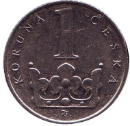 Монета 1 крона. 1994 год, Чехия. Монета 1 крона. 1994 год, Чехия.