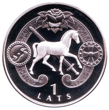 Монета 1 лат. 2007 год, Латвия. Сигулда. Монета 1 лат. 2007 год, Латвия. Сигулда.