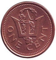 Монета 1 цент. 2006 год, Барбадос. Монета 1 цент. 2006 год, Барбадос.
