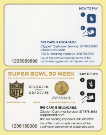 Комплект из 4-х транспортных карт Clipper. 2016 год. США, Сан-Франциско.