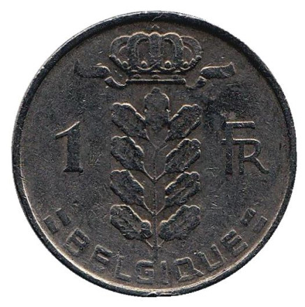Монета 1 франк. 1966 год, Бельгия. (Belgique)