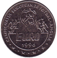 Монета 10 лей. 1996 год, Румыния. Чемпионат Европы по футболу 1996. Монета 10 лей. 1996 год, Румыния. Чемпионат Европы по футболу 1996.