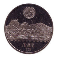 Монета 5 гривен. 2006 год, Украина. 750 лет Львову. Монета 5 гривен. 2006 год, Украина. 750 лет Львову.