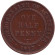 Монета 1/2 пенни. 1917 год, Австралия.