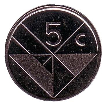 Монета 5 центов. 1993 год, Аруба. UNC.