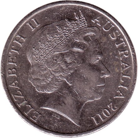 Монета 20 центов. 2011 год, Австралия. Утконос. Монета 20 центов. 2011 год, Австралия. Утконос.