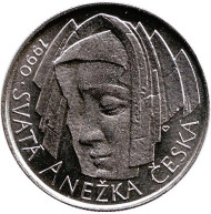 Монета 50 крон. 1990 год, Чехословакия. Святая Анежка (Агнесса) Чешская. Монета 50 крон. 1990 год, Чехословакия. Святая Анежка (Агнесса) Чешская.