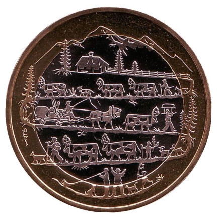 Монета 10 франков. 2015 год, Швейцария. Праздник Альмабтриб.